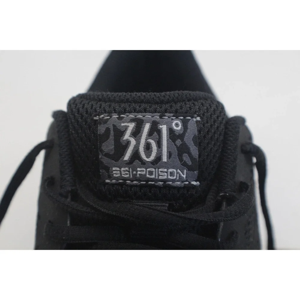 361 Degrees Poison‎ Running Shoes Mens 7.5 US Black White Lightweight Sneakers